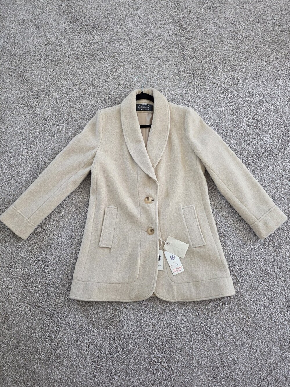 Vintage Ms. Freddi Women's Wool-Blend Cream Coat